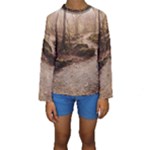 Path Trees Forest Fantasy Kids  Long Sleeve Swimwear