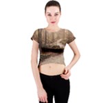 Path Trees Forest Fantasy Crew Neck Crop Top