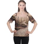 Path Trees Forest Fantasy Cutout Shoulder T-Shirt