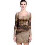 Path Trees Forest Fantasy Long Sleeve Velvet Bodycon Dress