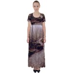 Path Trees Forest Fantasy High Waist Short Sleeve Maxi Dress