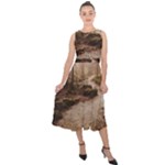 Path Trees Forest Fantasy Midi Tie-Back Chiffon Dress