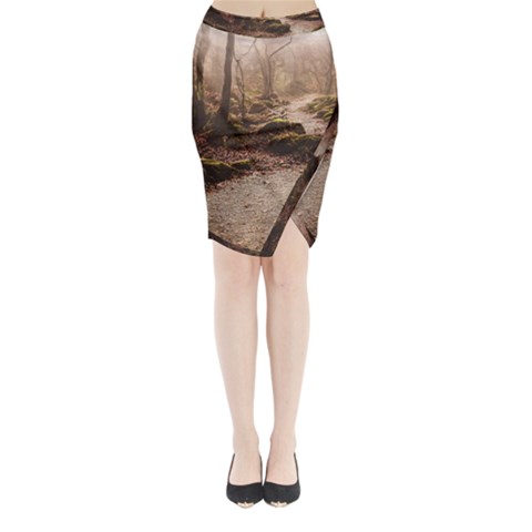 Path Trees Forest Fantasy Midi Wrap Pencil Skirt from ArtsNow.com
