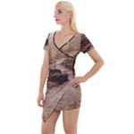 Path Trees Forest Fantasy Short Sleeve Asymmetric Mini Dress