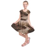 Path Trees Forest Fantasy Kids  Short Sleeve Dress