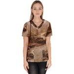Path Trees Forest Fantasy Women s V-Neck Scrub Top