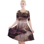 Path Trees Forest Fantasy Quarter Sleeve A-Line Dress