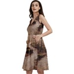 Path Trees Forest Fantasy Sleeveless V-Neck Skater Dress with Pockets