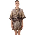 Path Trees Forest Fantasy Half Sleeve Satin Kimono 