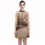 Path Trees Forest Fantasy Velvet Halter Neckline Dress 
