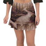 Path Trees Forest Fantasy Fishtail Mini Chiffon Skirt