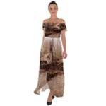 Path Trees Forest Fantasy Off Shoulder Open Front Chiffon Dress