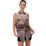 Path Trees Forest Fantasy Sleeveless Chiffon Button Shirt