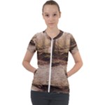 Path Trees Forest Fantasy Short Sleeve Zip Up Jacket