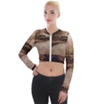 Path Trees Forest Fantasy Long Sleeve Cropped Velvet Jacket