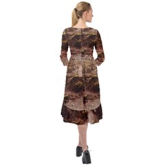 Ruffle End Midi Chiffon Dress 