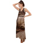 Path Trees Forest Fantasy V-Neck Chiffon Maxi Dress