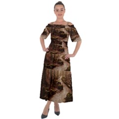 Shoulder Straps Boho Maxi Dress  