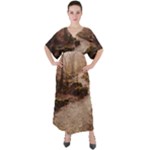 Path Trees Forest Fantasy V-Neck Boho Style Maxi Dress