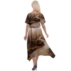 Cross Front Sharkbite Hem Maxi Dress 