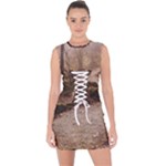 Path Trees Forest Fantasy Lace Up Front Bodycon Dress