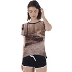 Path Trees Forest Fantasy Short Sleeve Open Back T-Shirt