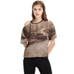 Path Trees Forest Fantasy One Shoulder Cut Out T-Shirt