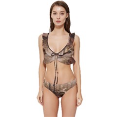 Low Cut Ruffle Edge Bikini Set 