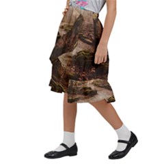 Kids  Ruffle Flared Wrap Midi Skirt 