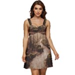 Path Trees Forest Fantasy Ruffle Strap Babydoll Chiffon Dress