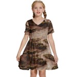Path Trees Forest Fantasy Kids  Short Sleeve Tiered Mini Dress