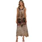 Path Trees Forest Fantasy V-Neck Sleeveless Wide Leg Pants Overalls