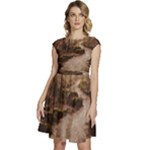 Path Trees Forest Fantasy Cap Sleeve High Waist Dress