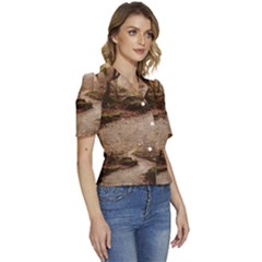 Puffed Short Sleeve Button Up Jacket 