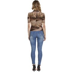 Puffed Short Sleeve Button Up Jacket 