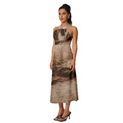 Sleeveless Cross Front Cocktail Midi Chiffon Dress 
