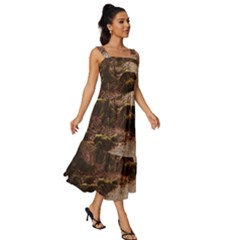 Square Neckline Tiered Midi Dress 