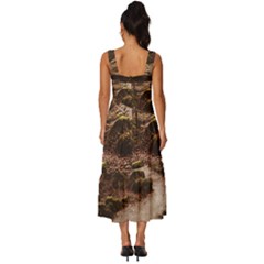 Square Neckline Tiered Midi Dress 