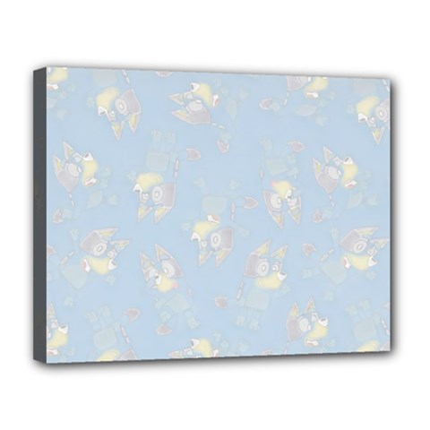 Bluey, Bluey merch, Bluey pattern, Bluey Bluey, bingo, Bluey design, bluey dog Canvas 14  x 11  (Stretched) from ArtsNow.com
