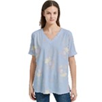 Bluey, Bluey merch, Bluey pattern, Bluey Bluey, bingo, Bluey design, bluey dog V-Neck Split Shoulder Casual T-Shirt Bluey, Bluey merch, Bluey pattern, Bluey Bluey, bingo, Bluey design, bluey dog V-Neck Split Shoulder Casual T-Shirt