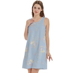 Round Neck Sleeve Casual Dress With Pockets 