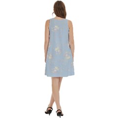 Round Neck Sleeve Casual Dress With Pockets 