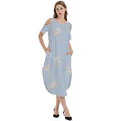 Cold Shoulder Loose Fit Dress With Pockets 