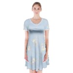 Bluey, Bluey merch, Bluey pattern, Bluey Bluey, bingo, Bluey design, bluey dog Short Sleeve V-neck Flare Dress Bluey, Bluey merch, Bluey pattern, Bluey Bluey, bingo, Bluey design, bluey dog Short Sleeve V-neck Flare Dress