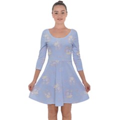 Quarter Sleeve Skater Dress 