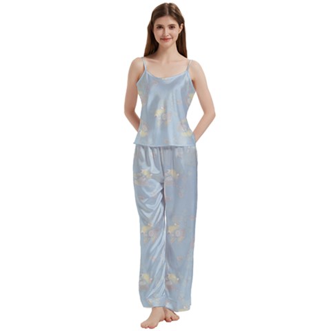 Bluey, Bluey merch, Bluey pattern, Bluey Bluey, bingo, Bluey design, bluey dog Spaghetti Top Long Pants Satin Pajamas Set from ArtsNow.com