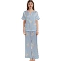 Short Sleeve Long Pants Satin Pajamas Set 