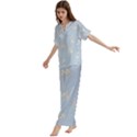 Short Sleeve Long Pants Satin Pajamas Set 