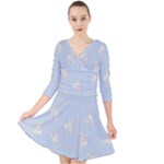 Bluey, Bluey merch, Bluey pattern, Bluey Bluey, bingo, Bluey design, bluey dog Quarter Sleeve Front Wrap Dress Bluey, Bluey merch, Bluey pattern, Bluey Bluey, bingo, Bluey design, bluey dog Quarter Sleeve Front Wrap Dress
