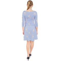 Quarter Sleeve Front Wrap Dress 